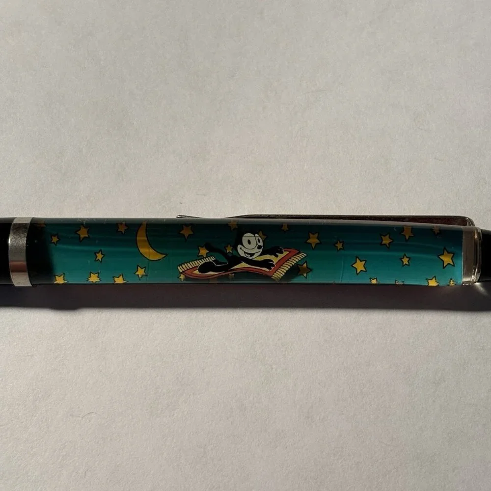 Felix the Cat Flying on Magic Carpet by Stars Floaty Pen Cartoon Promo Vintage